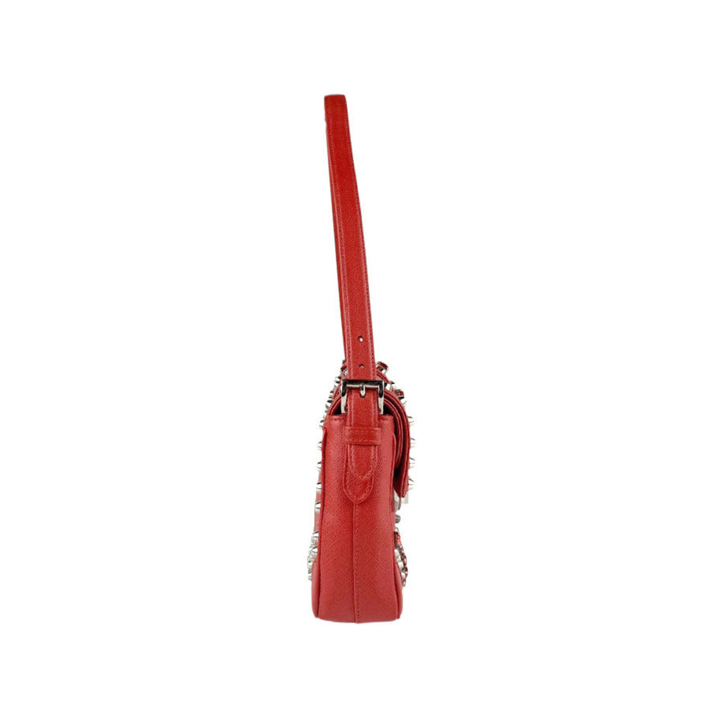 PRADA Red Leather Shoulder Bag - Picture 2 of 5